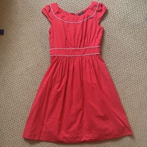 Emily and Fin red dress with white polka dots- with pockets!